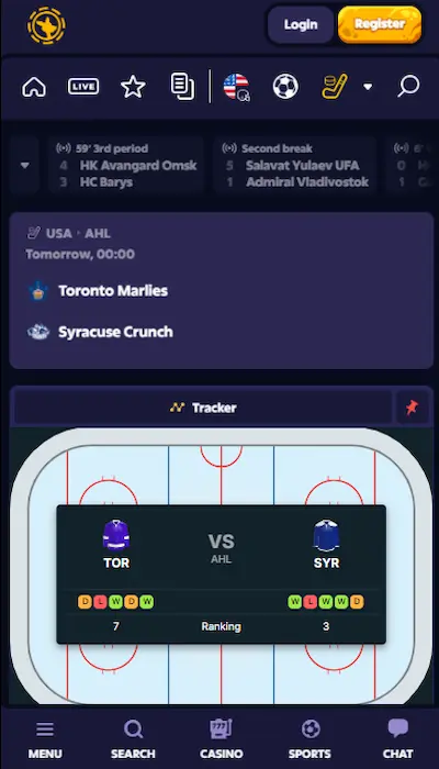 Fiche match Roobet Canada