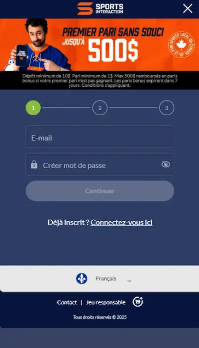 Inscription Sports Interaction Canada