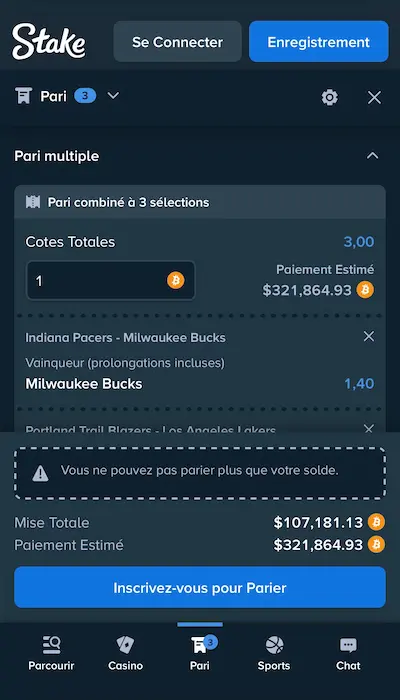 Coupon de paris Stake