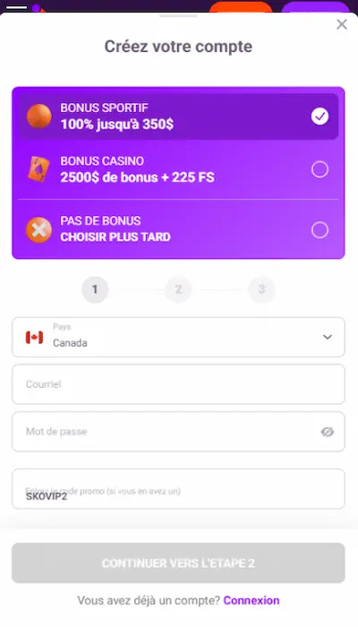 Inscription Tonybet Canada - 4