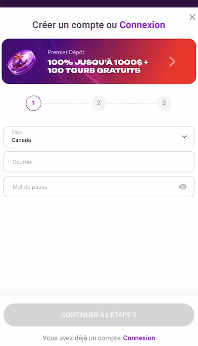 Bonus Tonybet Casino Canada - Inscription Page 1