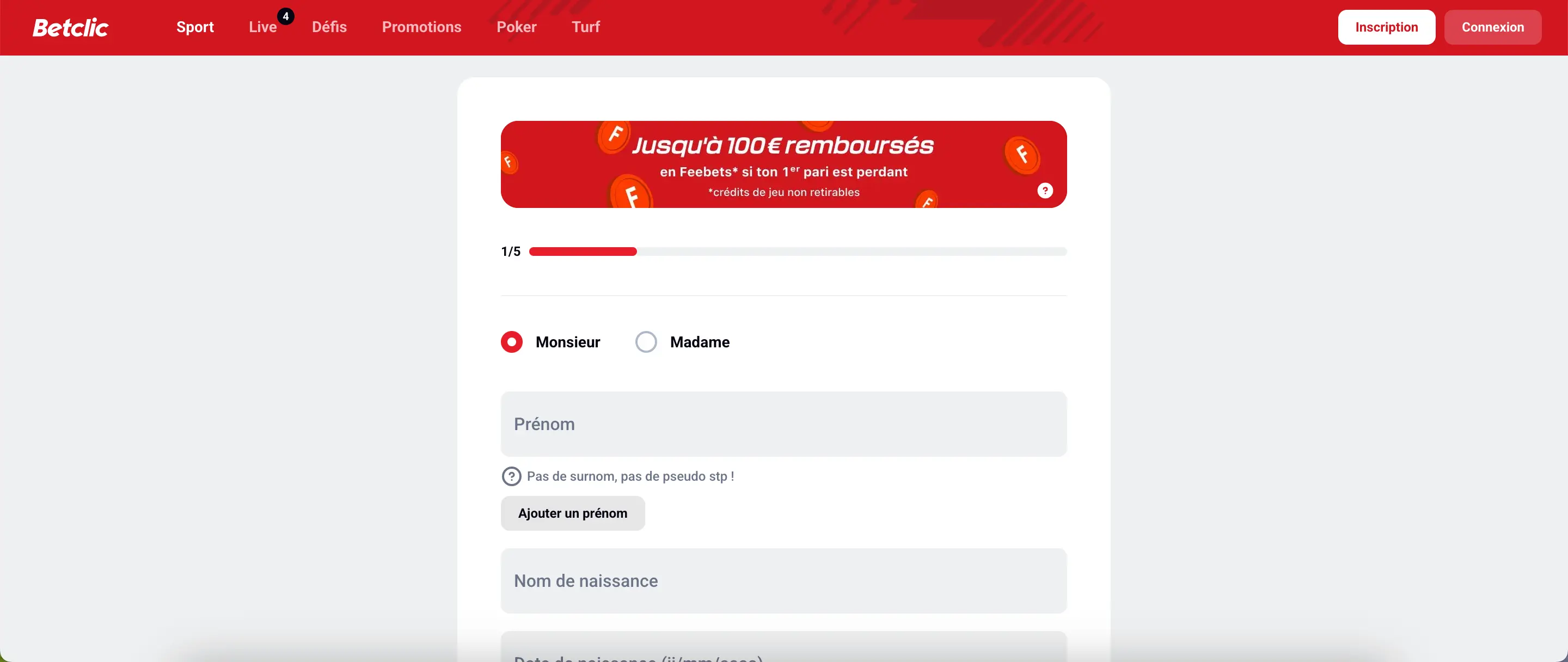Inscription Betclic