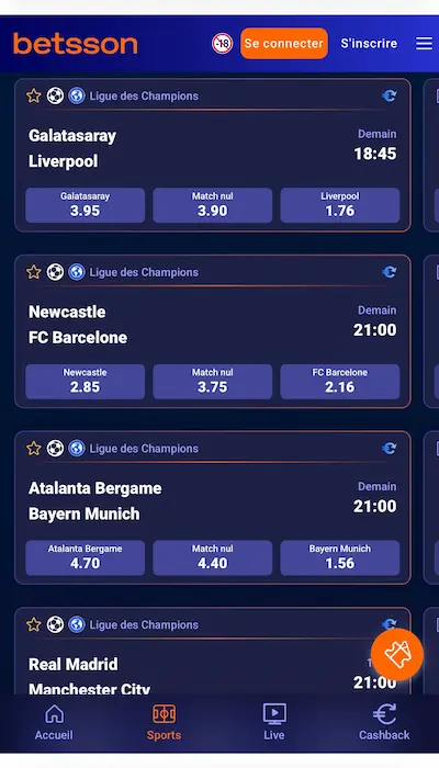 Paris sportifs Betsson