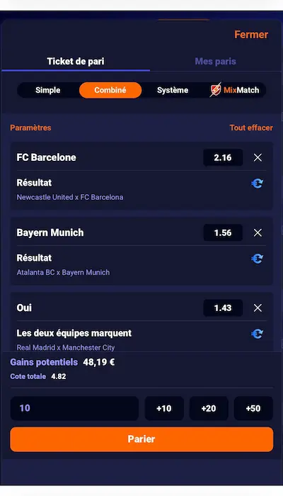Coupon de paris Betsson