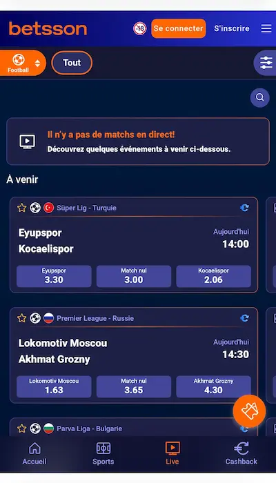 Test paris en direct sur Betsson