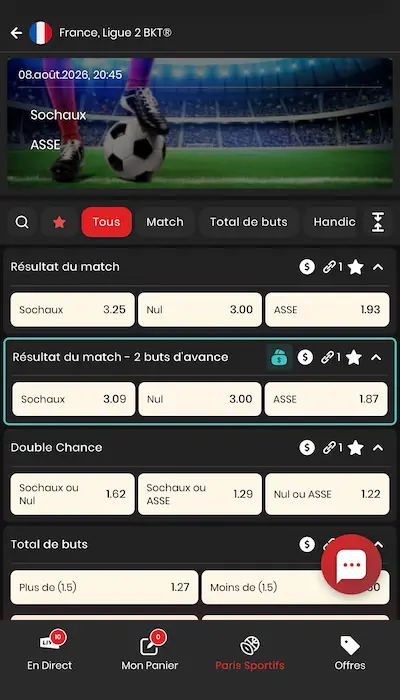 Fiche match CircusBet