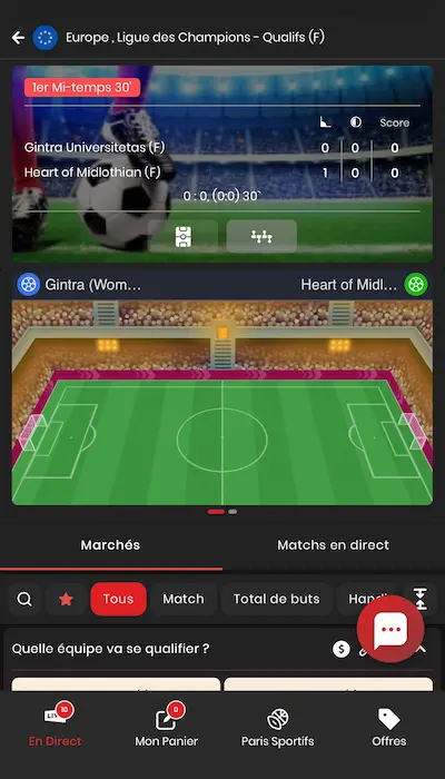 Test paris en direct sur CircusBet