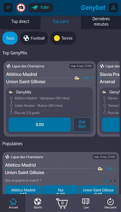 Application Genybet - 1
