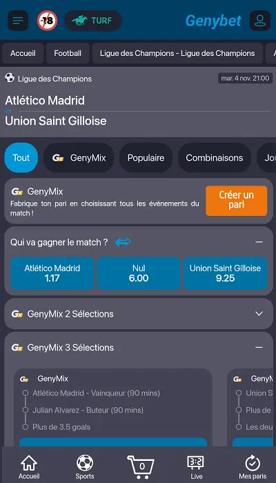 Application Genybet - 2