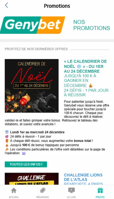 Promotions Genybet