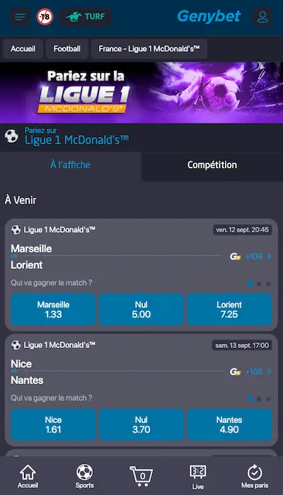Paris sportifs Genybet