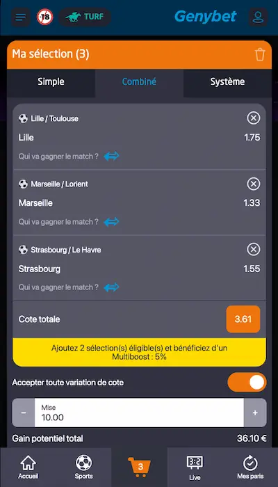 Coupon de paris Genybet