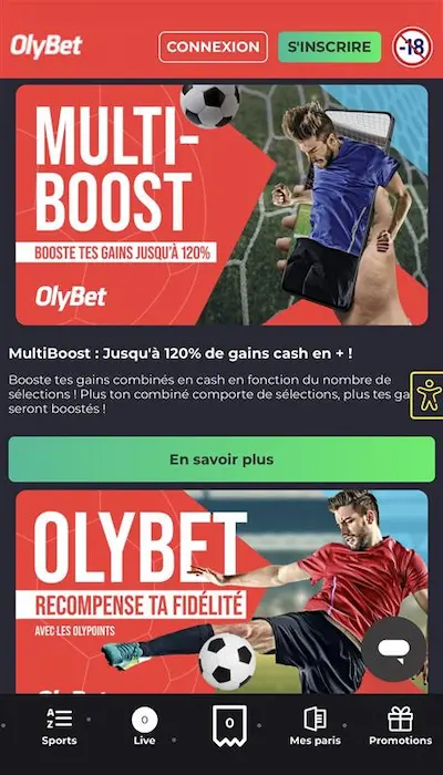 Avantages et promotions Olybet