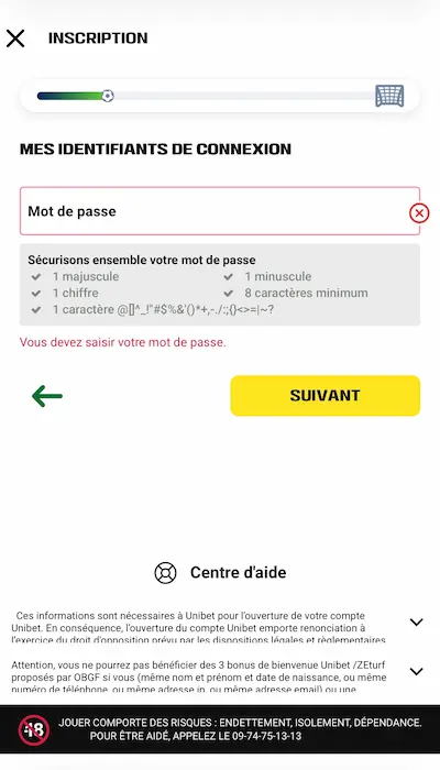 Inscription Unibet 2
