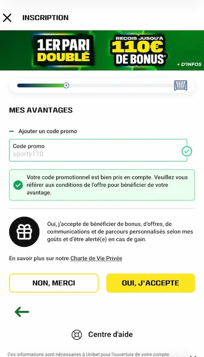 Inscription Unibet 3