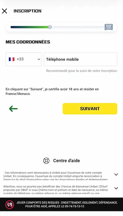Inscription Unibet 4