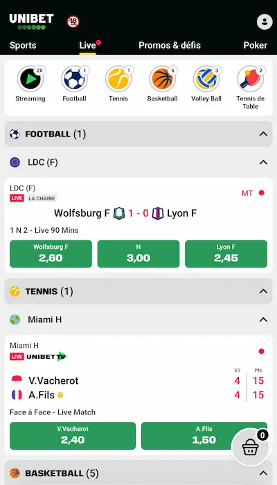 Interface de retrait sur le site Unibet.fr montrant les options de virement
