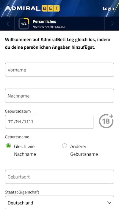 AdmiralBet Slots Bonus Registrierung Seite 1