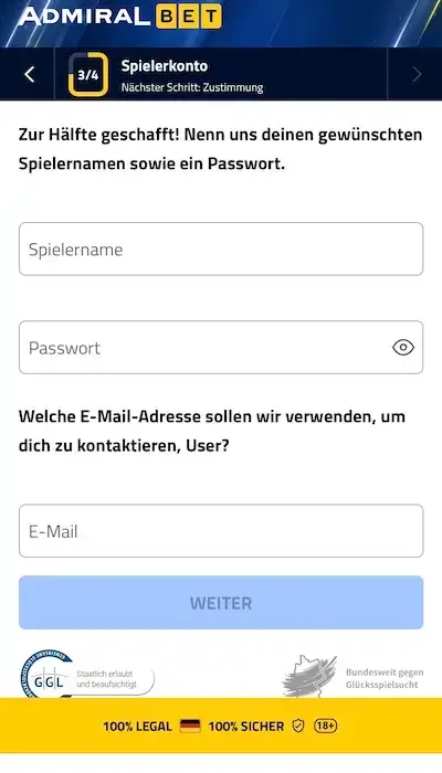 AdmiralBet Slots Bonus Registrierung Seite 3