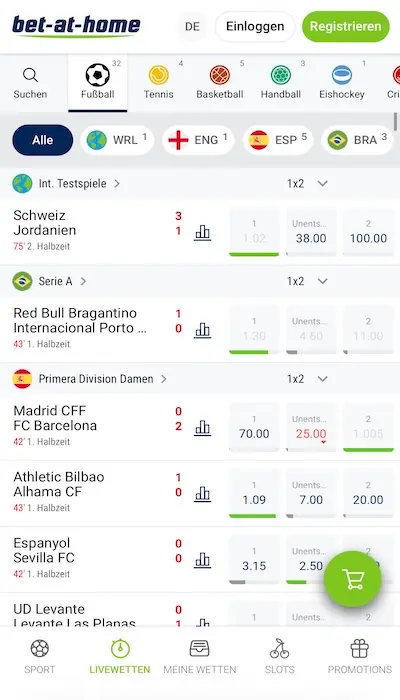 Bet-at-Home Livewettten