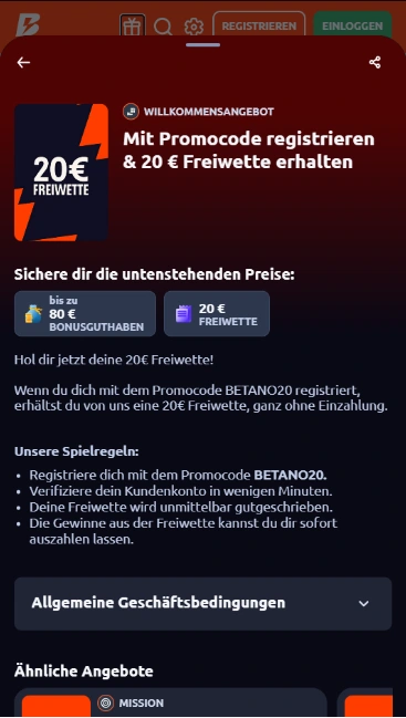 Betano Promo Aktionen