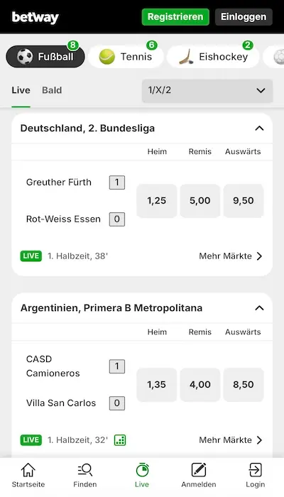 Betway Livewetten