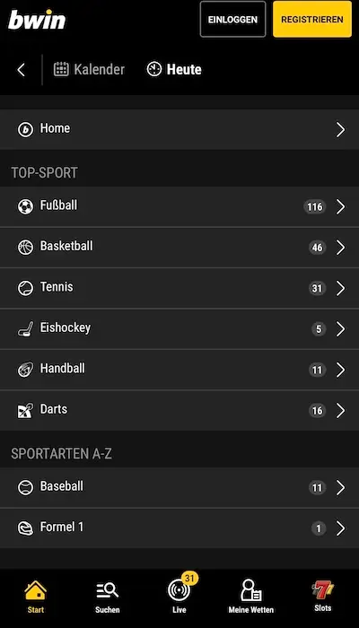 Bwin Fussball Wettangebot