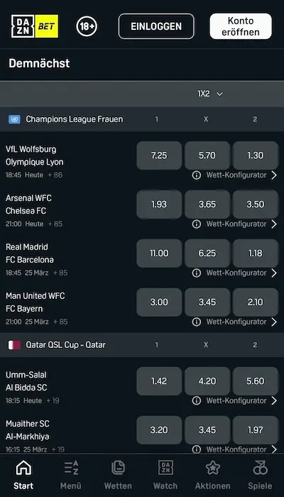 DAZN Bet Sportwetten
