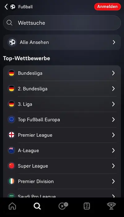 Winamax Fussball Wettangebot