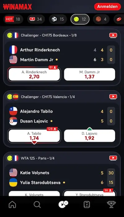 Winamax Livewetten