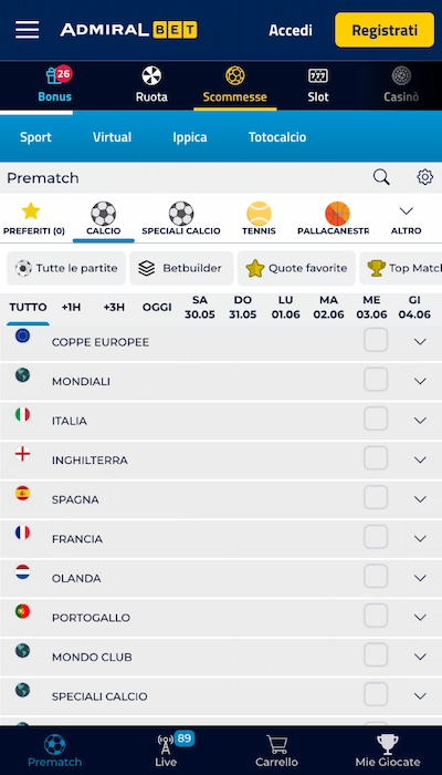 admiralbet calcio