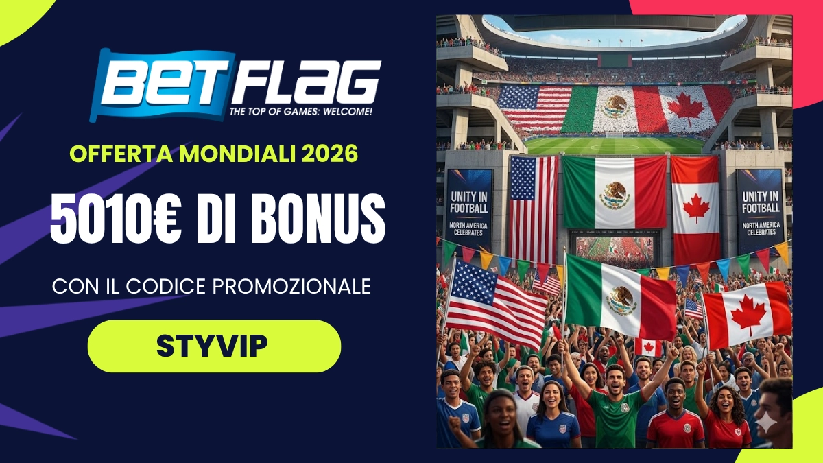 bonus benvenuto Betflag Mondiali