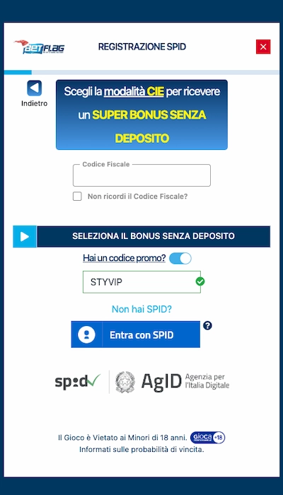 Codice promo Betflag - 2