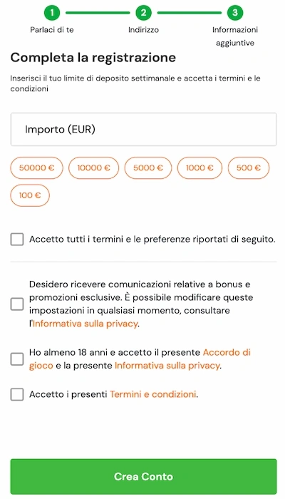Bonus Betsson Casino - Iscrizione Pagina 3