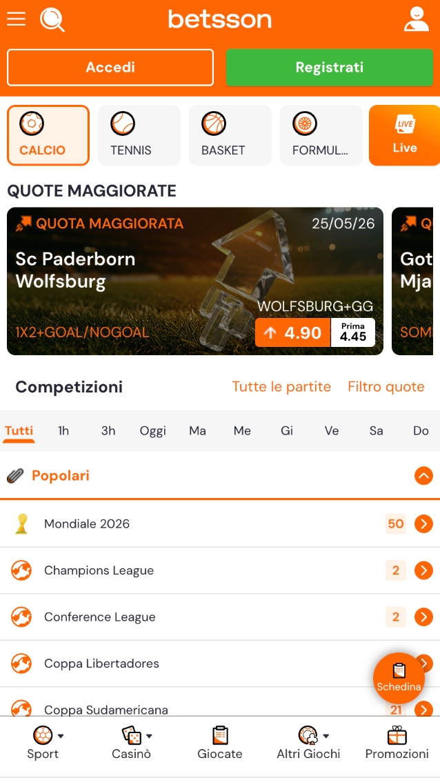 Betsson calcio