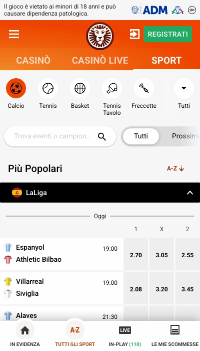 Leovegas calcio