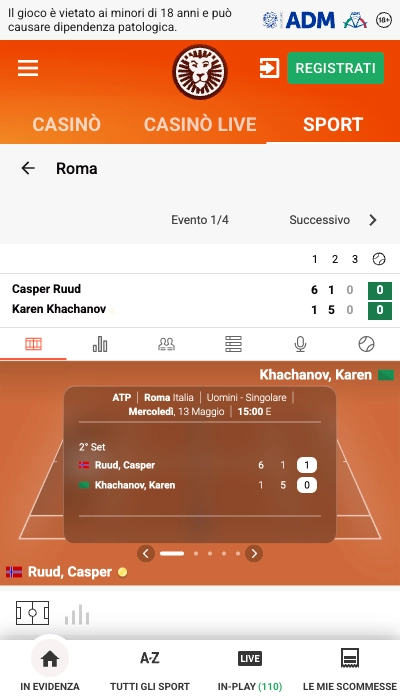 Test scommesse in diretta su Leovegas