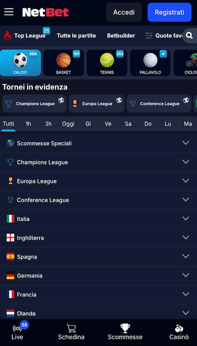 Netbet calcio
