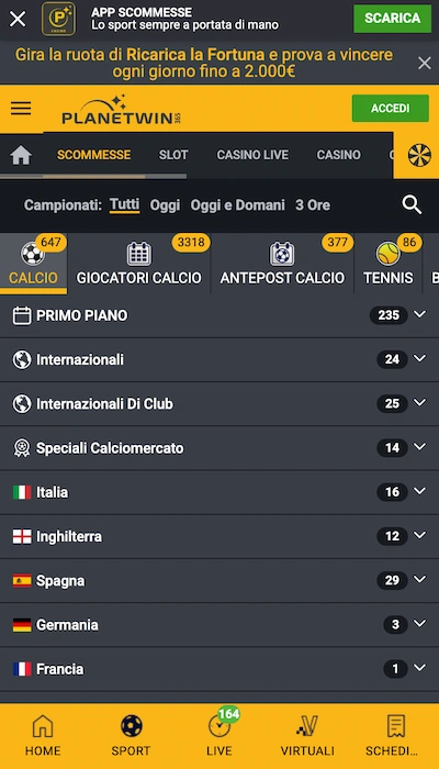 Planetwin365 calcio