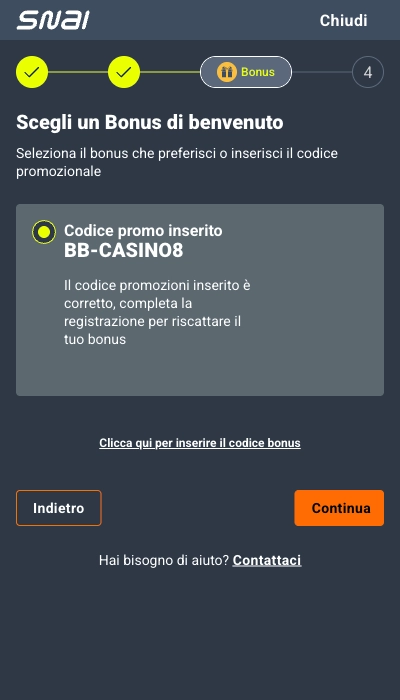 Bonus Snai Casino - Iscrizione Pagina 3