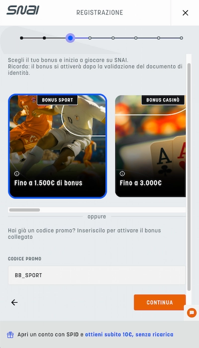 Codice promo Snai - 3