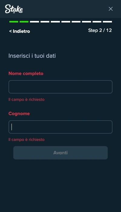 Bonus Stake Casino - Iscrizione Pagina 1