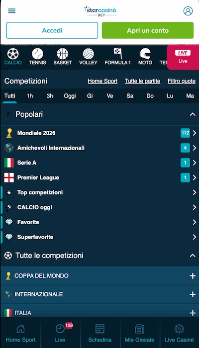 Starcasino calcio