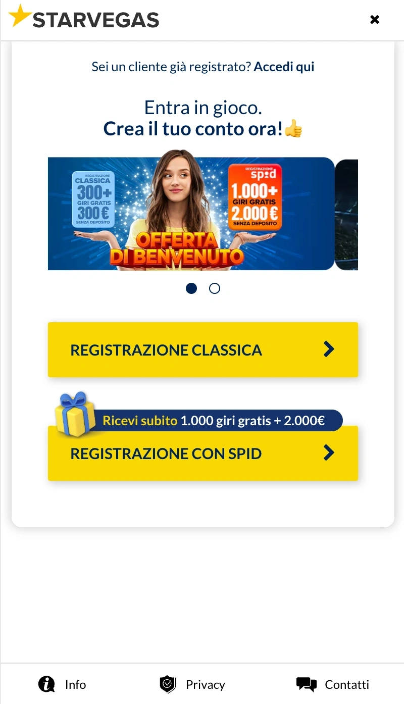 Bonus Starvegas Casino - Iscrizione Pagina 2