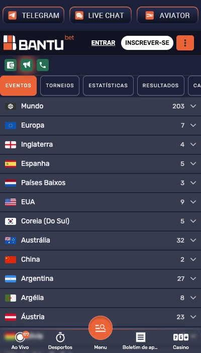 Bantubet lista jogos