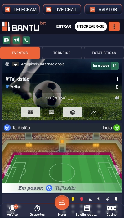 Bantubet apostas ao vivo