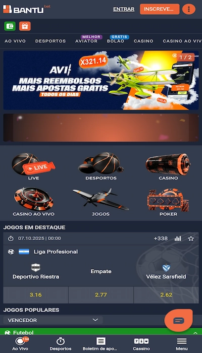 Bantubet primeira página