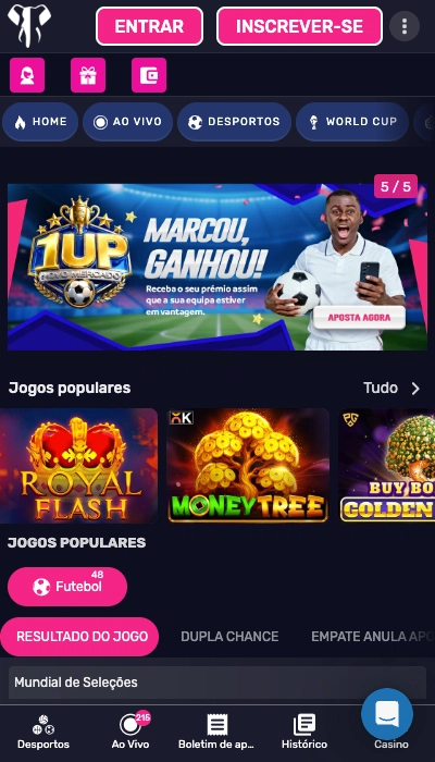 Elephant Bet primeira página