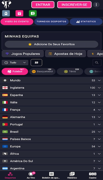 Elephant Bet lista jogos