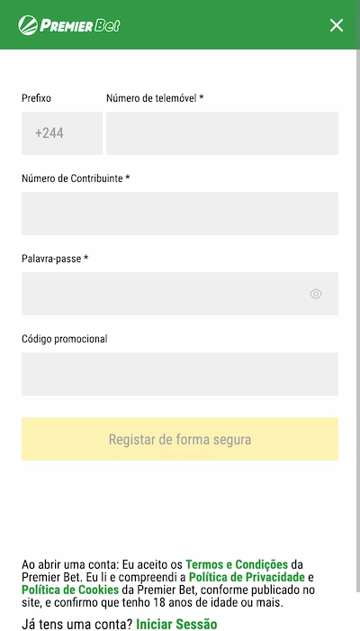 Código promocional Premier Bet Angola - 2